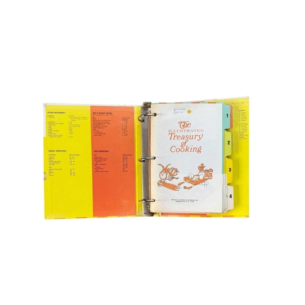 Vintage 70s Cookbook Retro Kitchen Decor Orange Yellow Mid Century Kitchen  Book